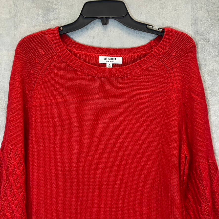 BB DAKOTA By Steve Madden Women's Crimson Red Crewneck Knit Sweater Dress SZ M