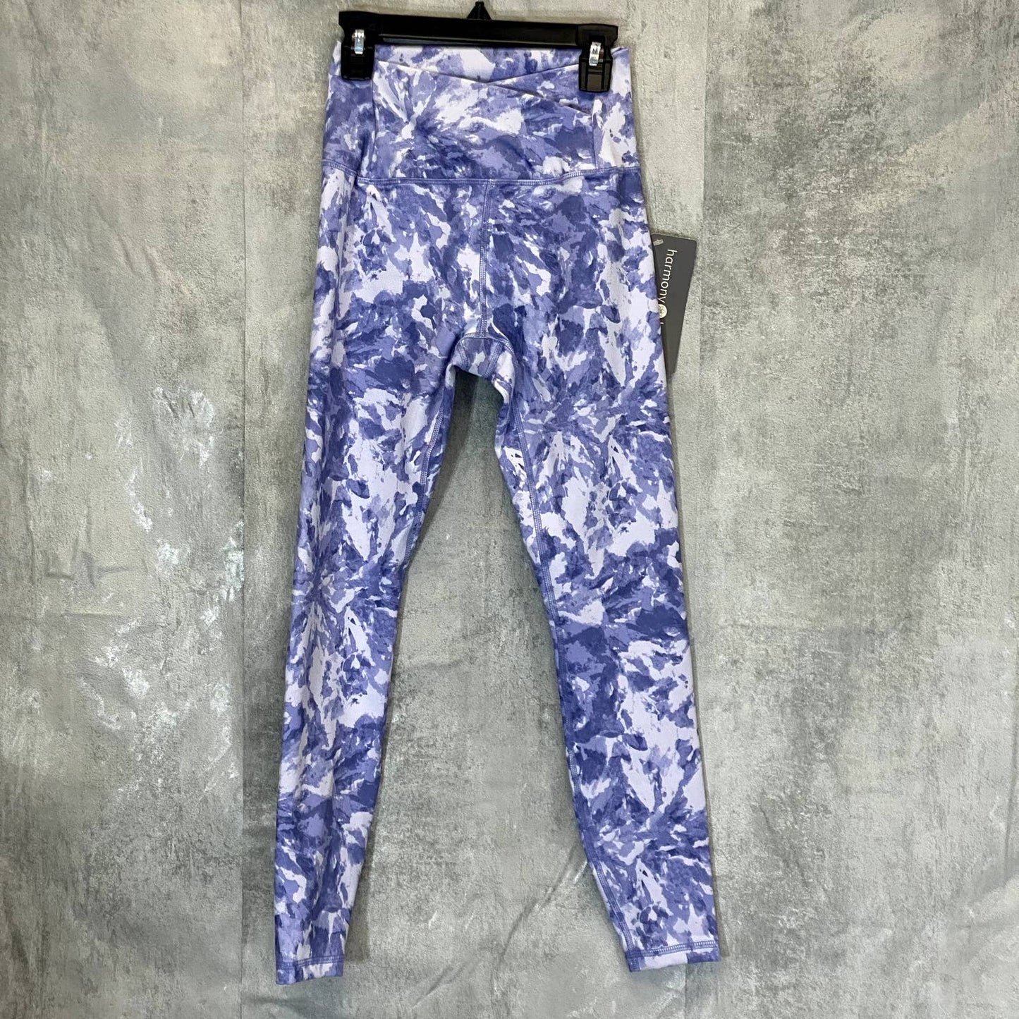 HARMONY BALANCE Women's Purple Marble Print Split Waist Pull-On Skinny Active Leggings SZ XS