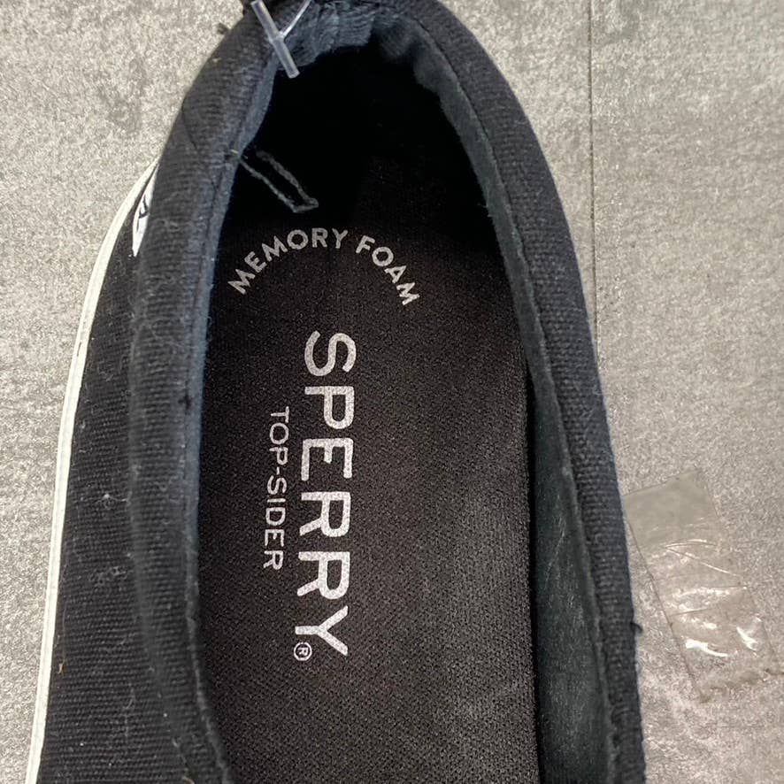 SPERRY Women's Black Canvas Crest Vibe Tie-Lace Memory Foam Sneakers SZ 7
