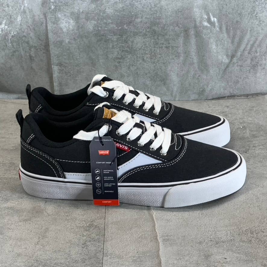 LEVI'S Women's Black/White Naya Court Canvas Ultra Suede Skate Sneakers SZ 8