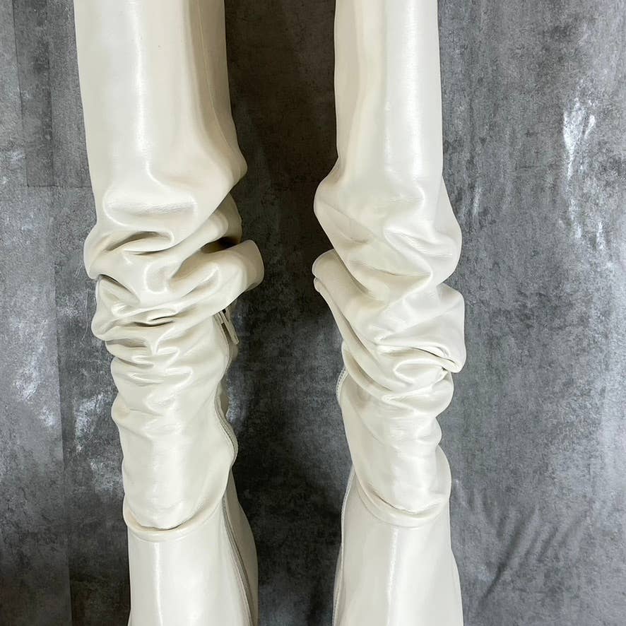 INC INTERNATIONAL Women's White Iyonna Over-The-Knee Slouch Stiletto Boots SZ 10