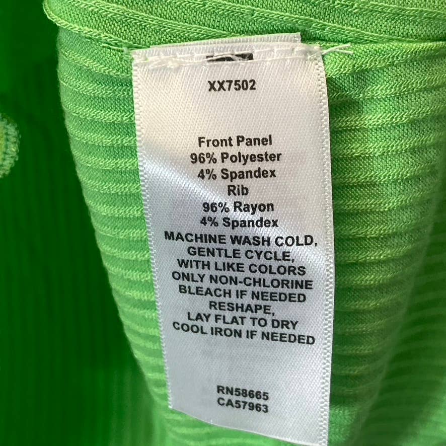 ABOUND Women's Green Summer Tie-Dye Colorblock Lettuce Edge Rib Short Sleeve Top SZ M