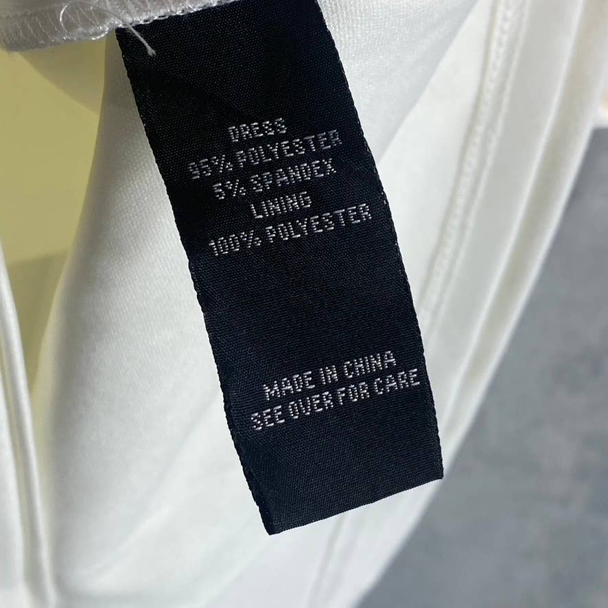 BCX Juniors' Ivory Scalloped Spaghetti Strap Low-Back Bodycon Mini Dress SZ L