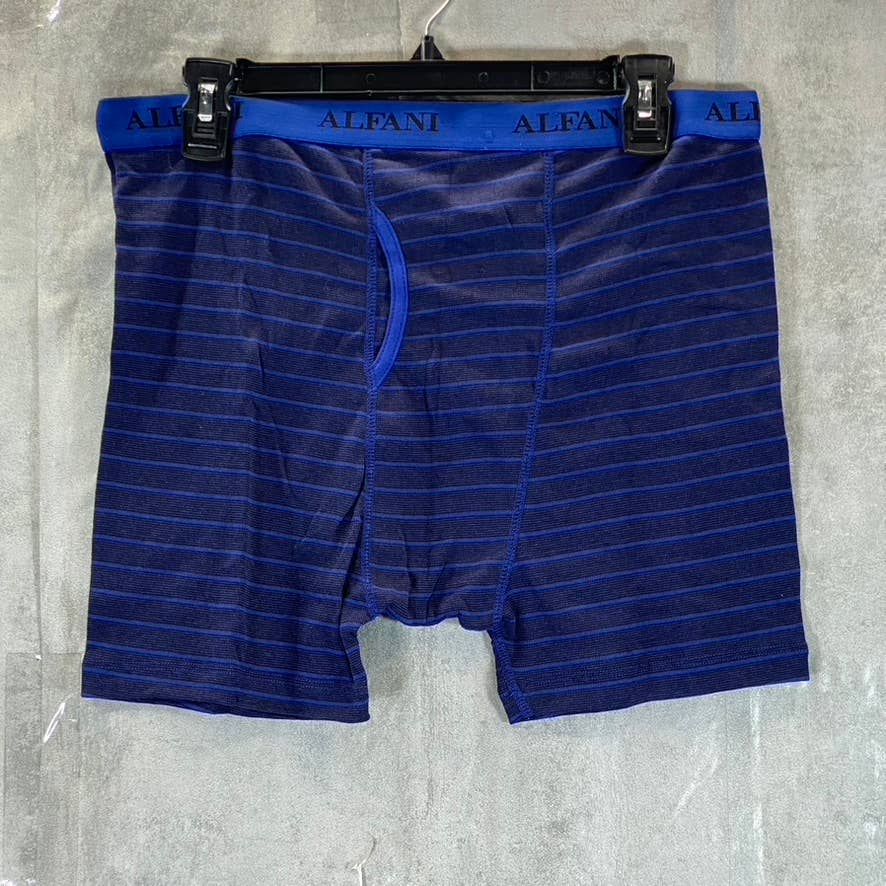 ALFANI Alfatech Men's Blue 4-Pack Elasticized Logo Waistband Boxer Briefs SZ L