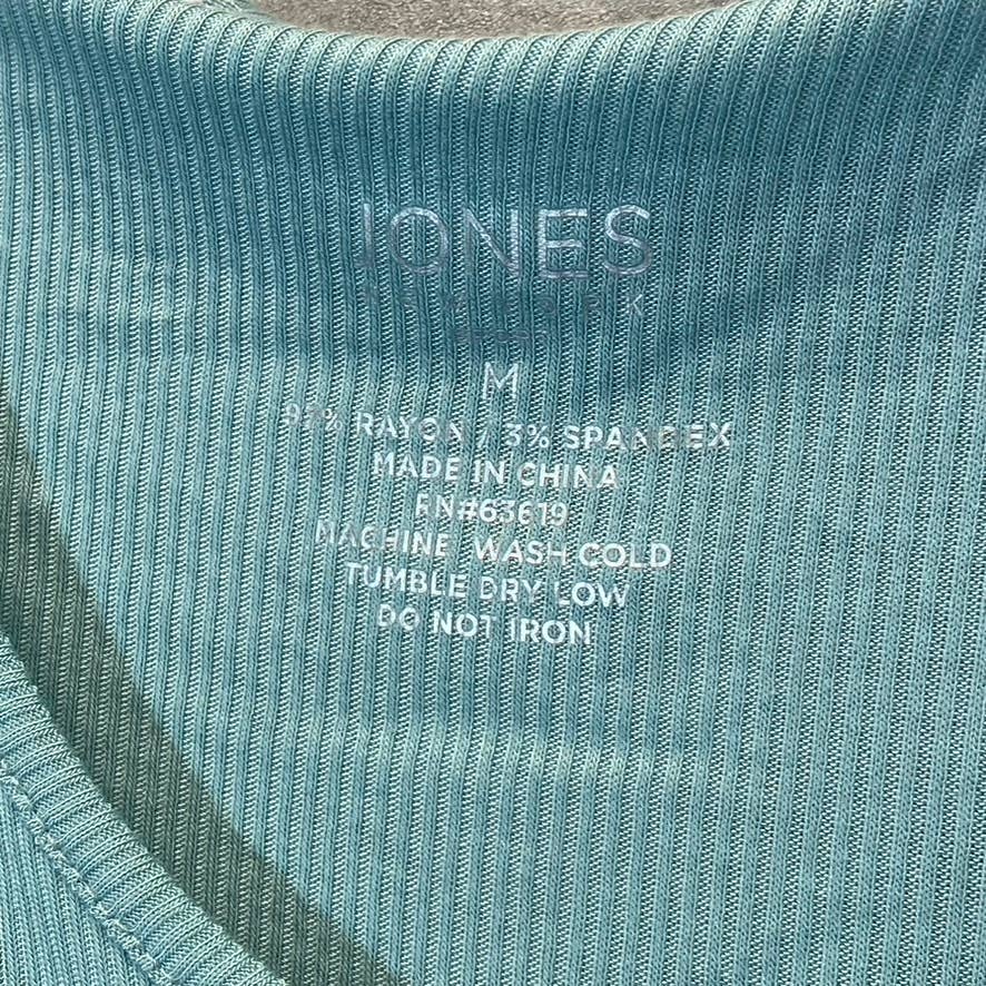 JONES NEW YORK Sport Women's Green Ribbed Short Sleeve Top SZ M
