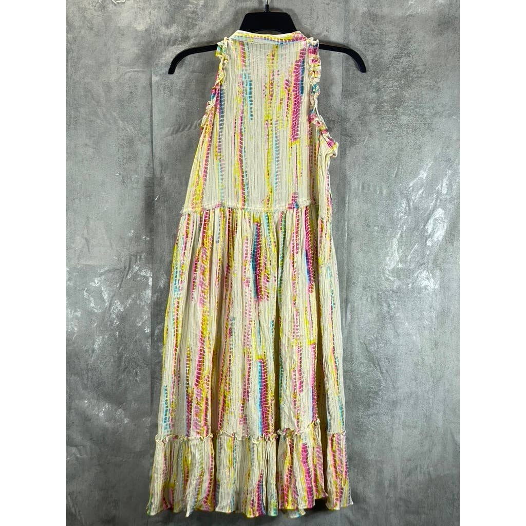 BLACK TAPE Women's Petite Sunshine Burst Drawstring Waist Maxi Dress SZ PXS