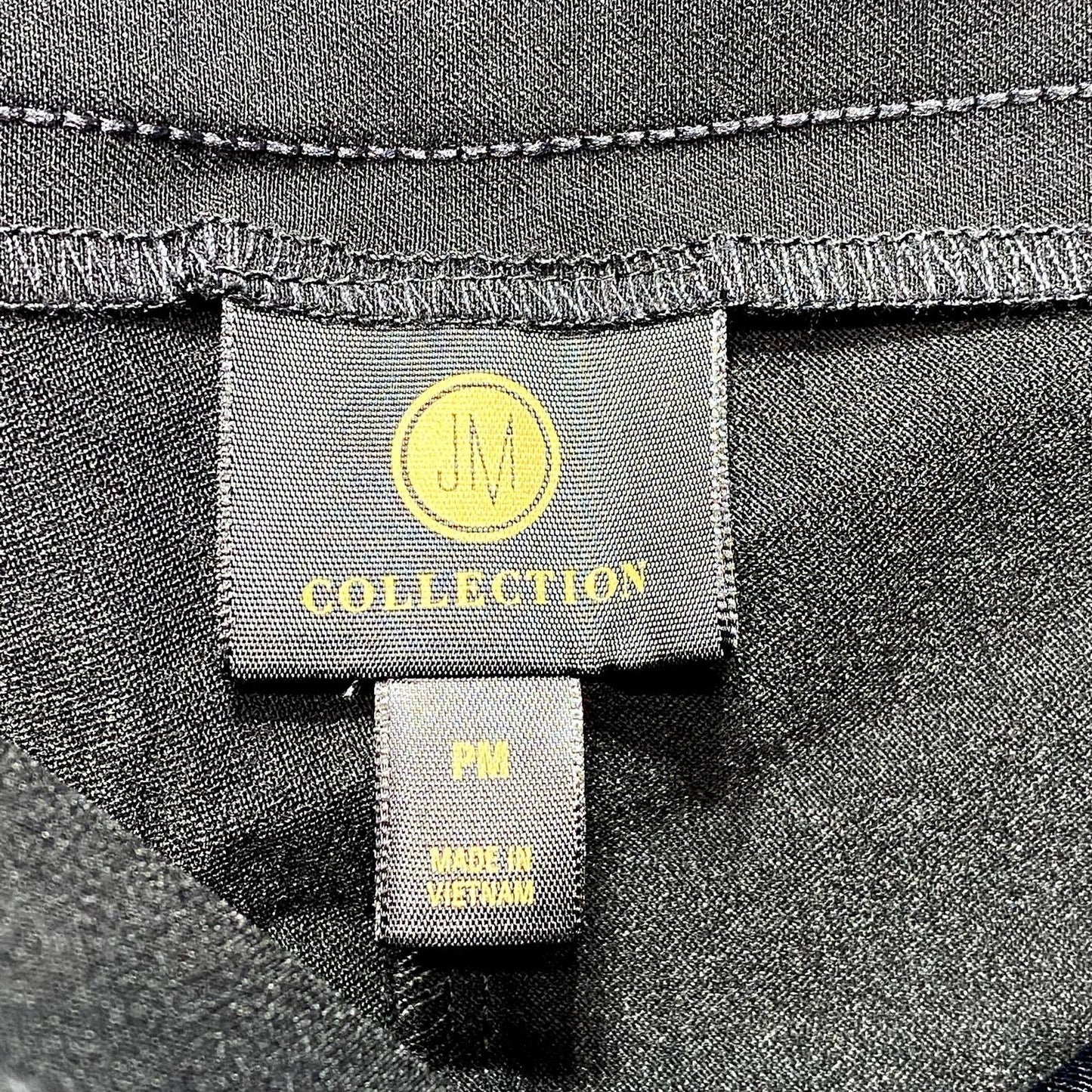 JM COLLECTION Petite Solid Black Split-Hem Tummy Control Pull-On Capri Pants SZ P/M