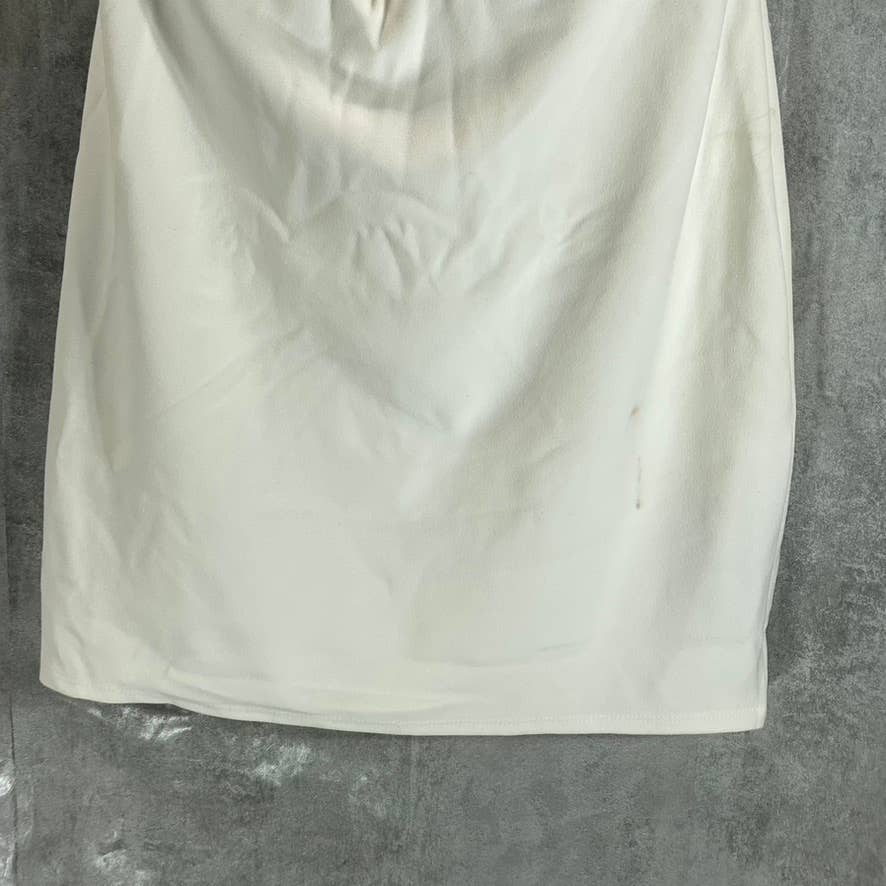 BCX Juniors' Ivory Scalloped Spaghetti Strap Low-Back Bodycon Mini Dress SZ L