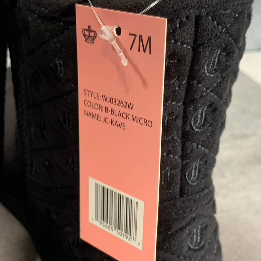 JUICY COUTURE Women's Black Micro Memory Foam Kave Winter Pull-On Ankle Boot SZ7