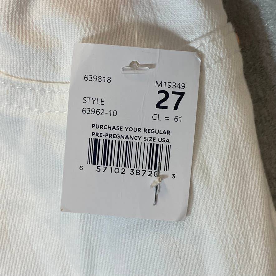 A PEA IN THE POD Women's Maternity White Luxe Secret Fit Belly Skinny Jeans SZ27