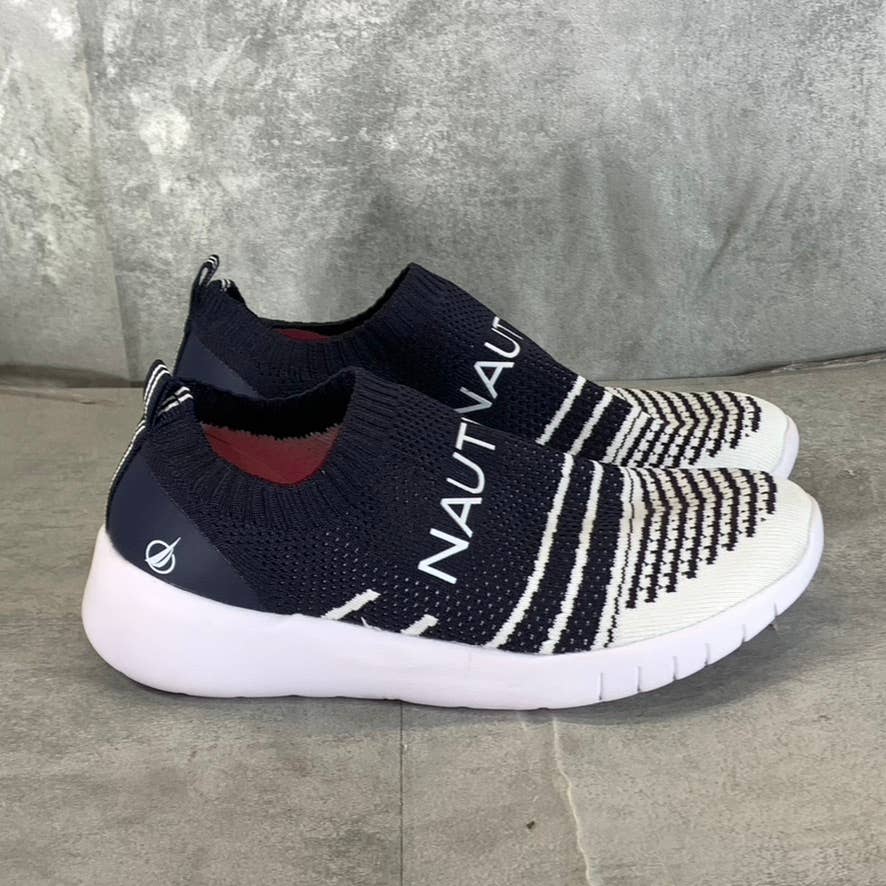 NAUTICA Women's Navy Mesh Fabric Addin Round-Toe Slip-On Joggers SZ 7.5