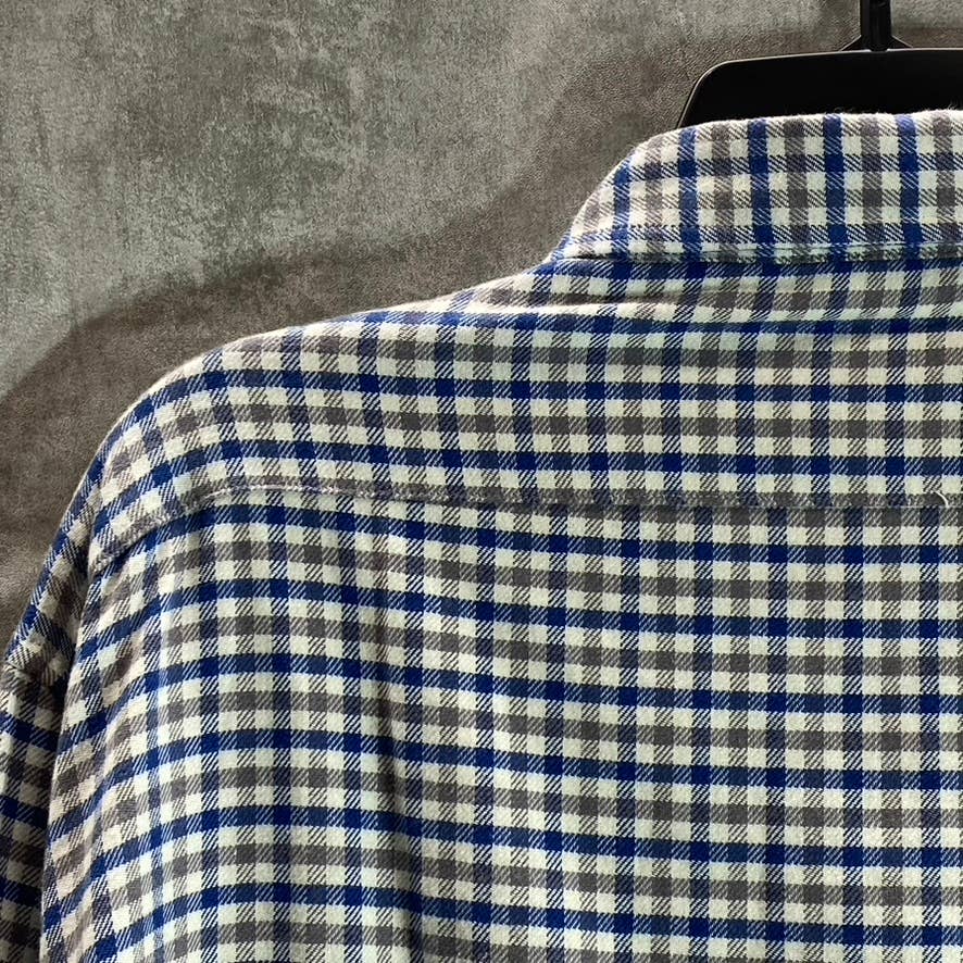 TAILOR VINTAGE Men's Airotec Performance Blue Gingham Long-Sleeve Button-Up Shirt SZ XL