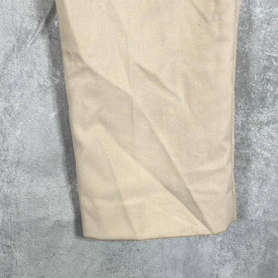CALVIN KLEIN Women's Latte Zip-Pocket Mid-Rise Straight-Leg Pants SZ 4
