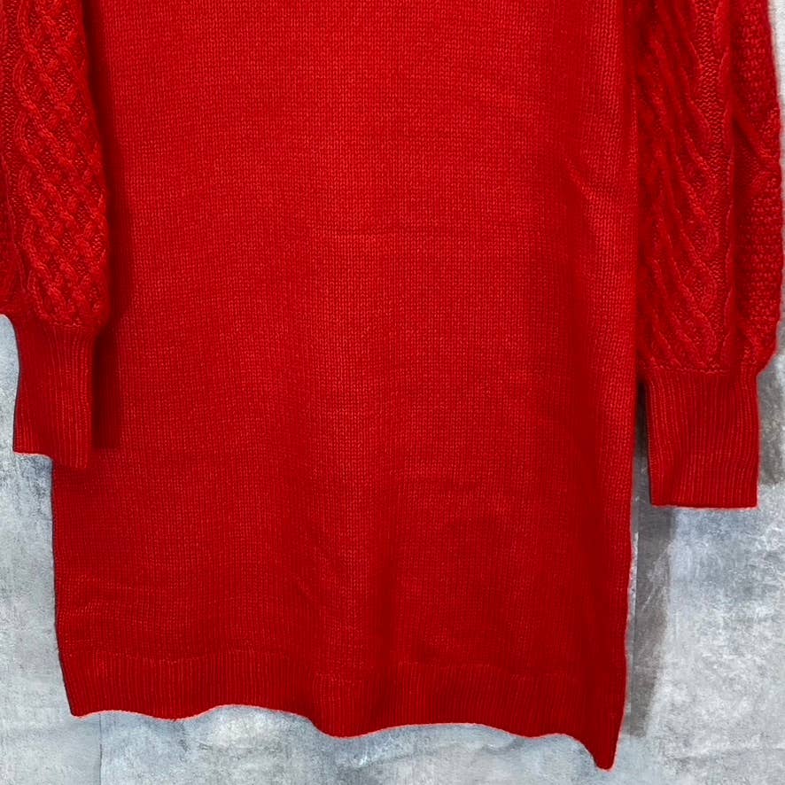 BB DAKOTA By Steve Madden Women's Crimson Red Crewneck Knit Sweater Dress SZ M