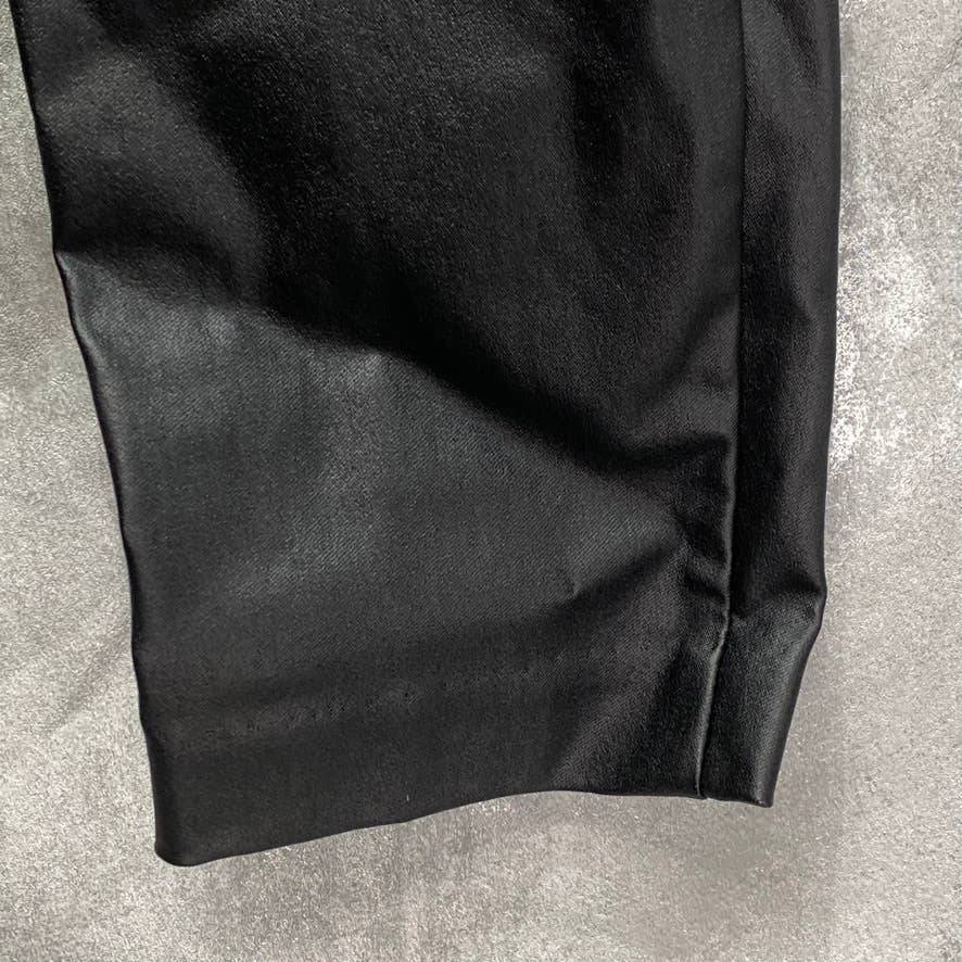 BAR III Solid Black Pull-On Coated Leggings SZ S