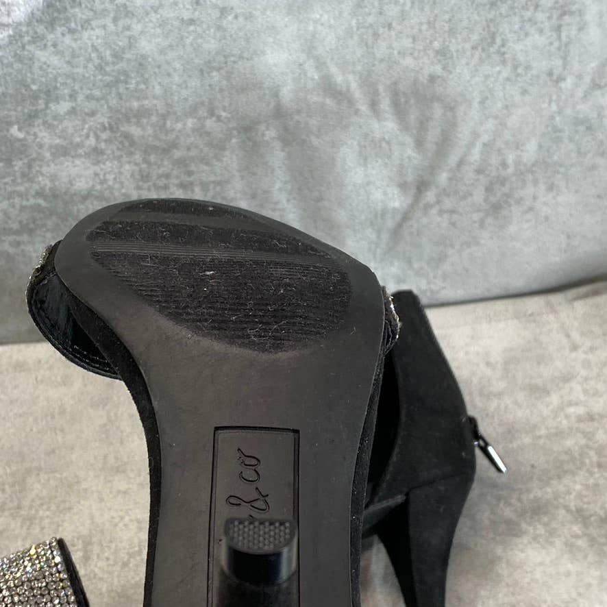 STYLE & CO Women's Black Embellished Phillyis Two-Piece Evening Sandals SZ 6.5