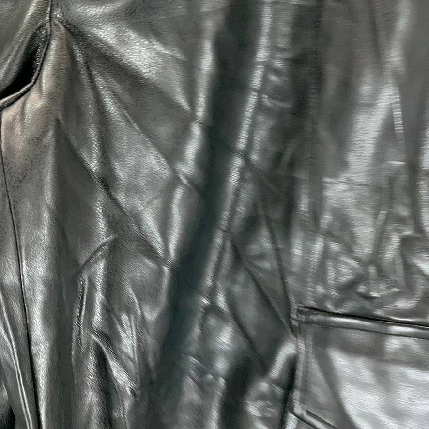INC INTERNATIONAL CULPOS X Women's Black Faux-Leather High-Rise Cargo Pants SZ 6