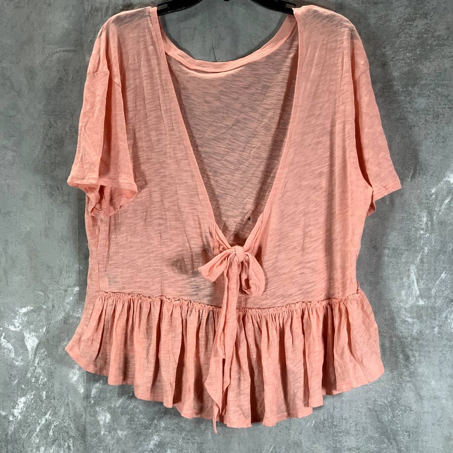 INC INTERNATIONAL CONCEPTS Women's Mango Beach V Tie-Back Ruffled Top SZ XL