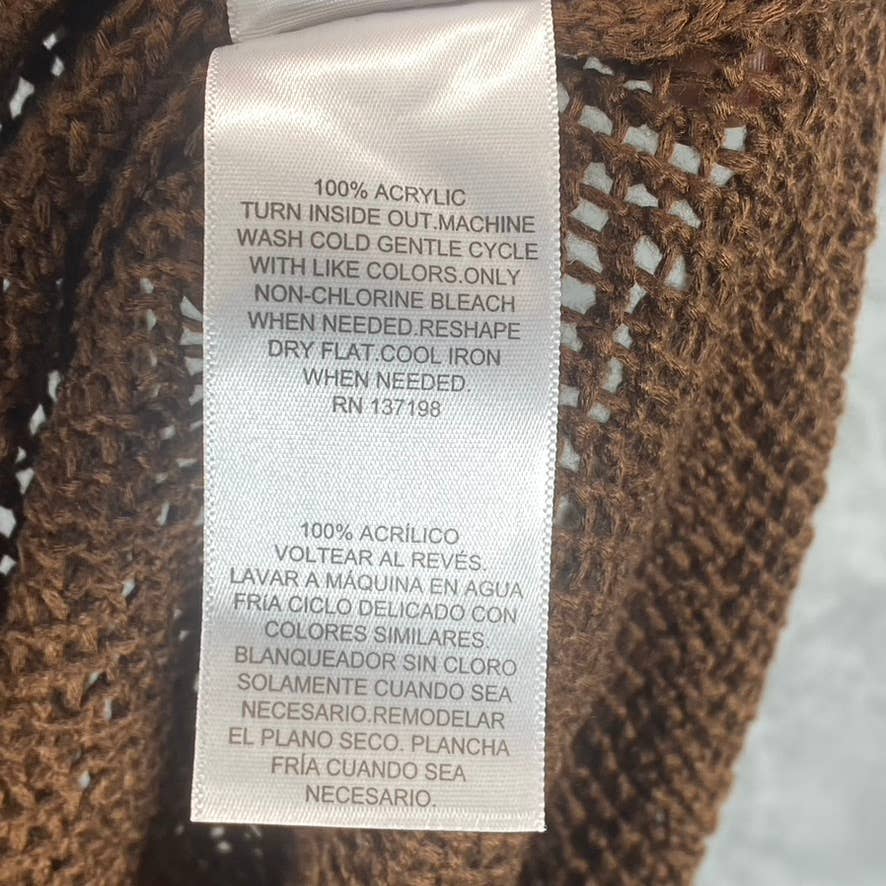 NINA PARKER Women's Plus Chocolate Brown Trendy Crochet Slit-Front Skirt SZ 0X