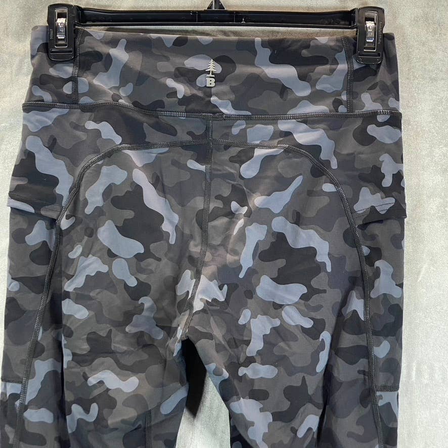 BASS OUTDOOR Women's Black-Grey Camo-Print High-Rise Catamount Leggings SZ M