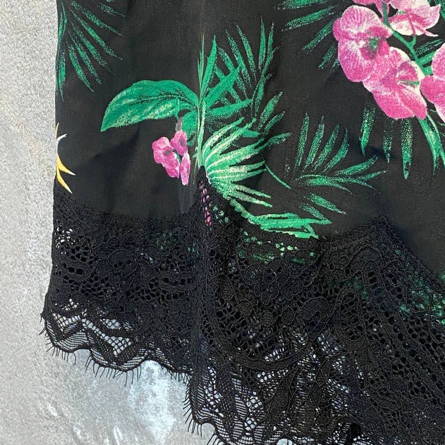 INC INTERNATIONAL CONCEPTS Women's Black Intimate Tropical-Print Pijama Shorts SZ M
