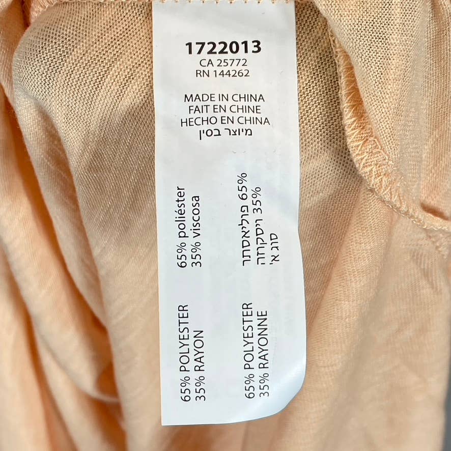 BLACK TAPE Women's Peach Twist V-Neck Textured Empire-Waist Midi Dress SZ L
