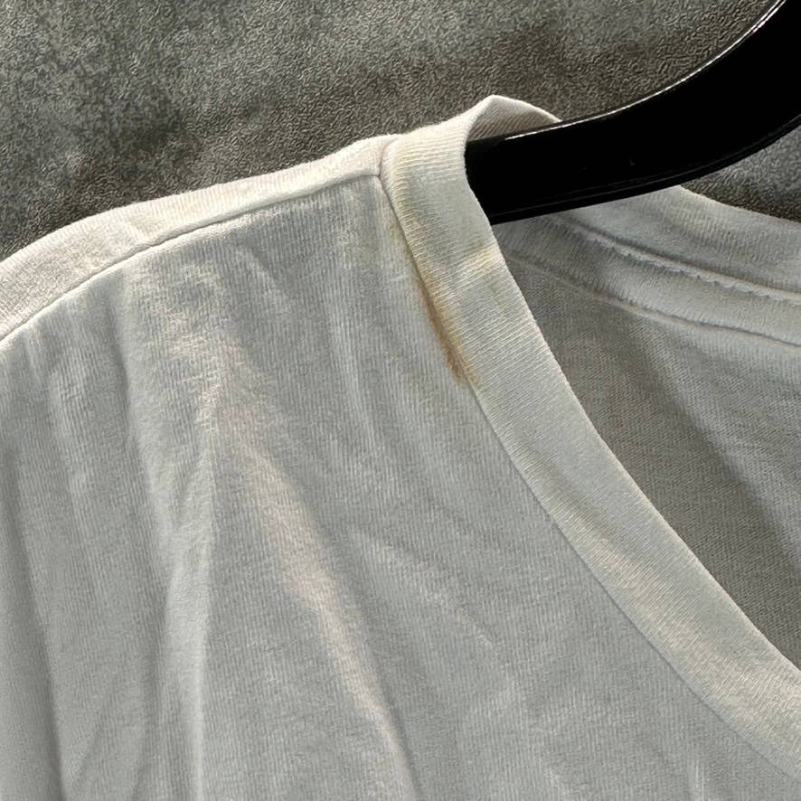 DKNY Women's White Sequin-Pocket Crewneck Short-Sleeve T-Shirt SZ XL