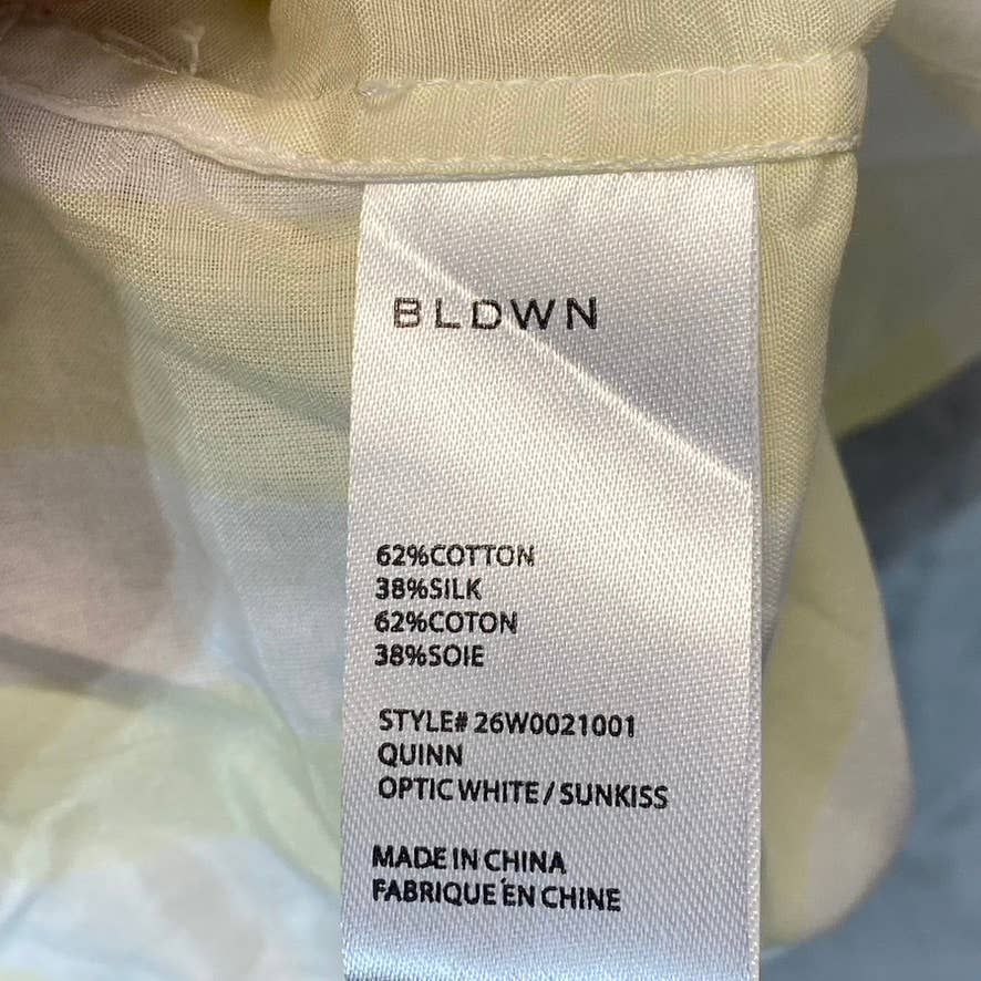 BLDWN Women's Optic White/Sunkiss Quinn Sleeveless Lightweight Silk-Blend Tank Top SZ M