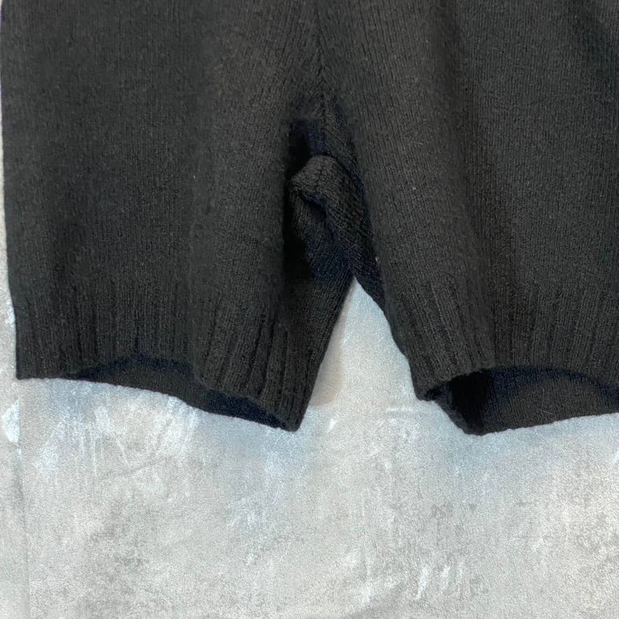 TOPSHOP Women's Solid Black Micro Knit High-Rise Ribbed Elastic Pull-On Bike Shorts SZ 8-10