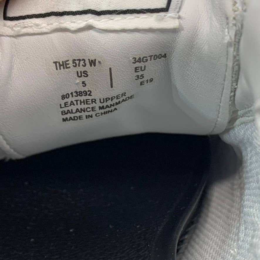 GOATS Women's White Leather The 573 Wide-Strap Round-Toe Slip-on Sneakers SZ 5