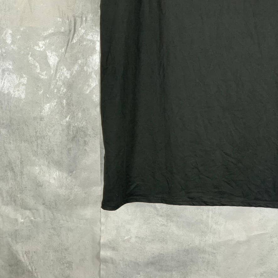 24SEVEN COMFORT APPAREL Women's Black Scoop-Neck Loose-Fit Dolman Sleeve Dress