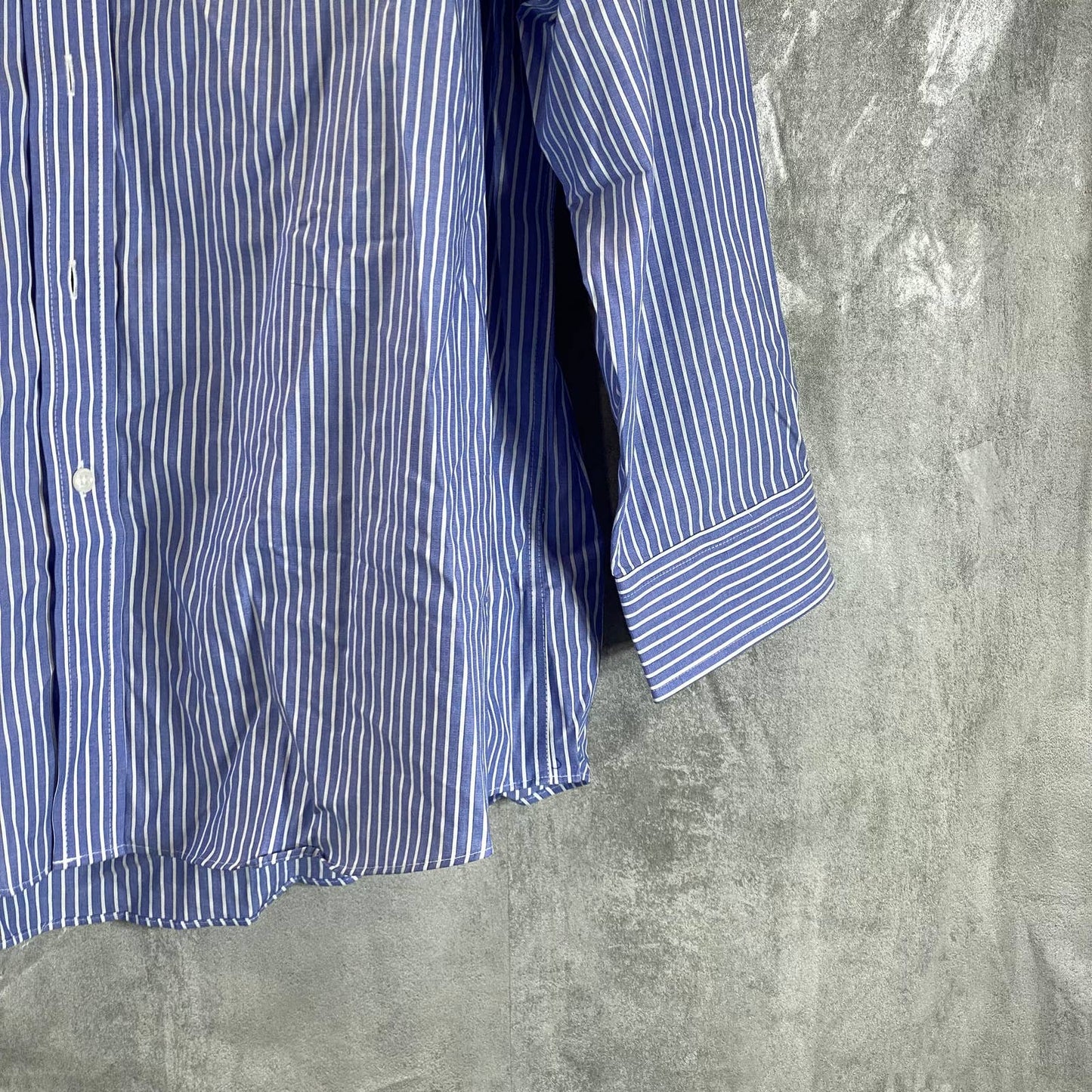 CLUB ROOM Men's Blue Striped Regular-Fit Button-Up Dress Shirt SZ 17 32/33