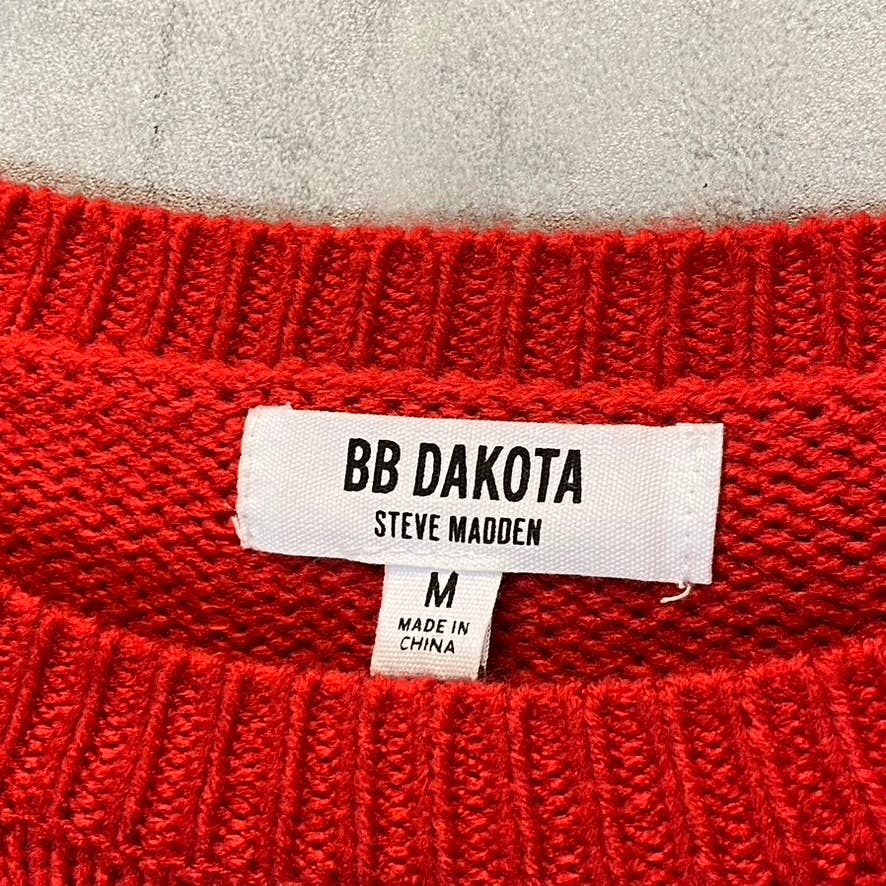 BB DAKOTA By Steve Madden Women's Crimson Red Crewneck Knit Sweater Dress SZ M