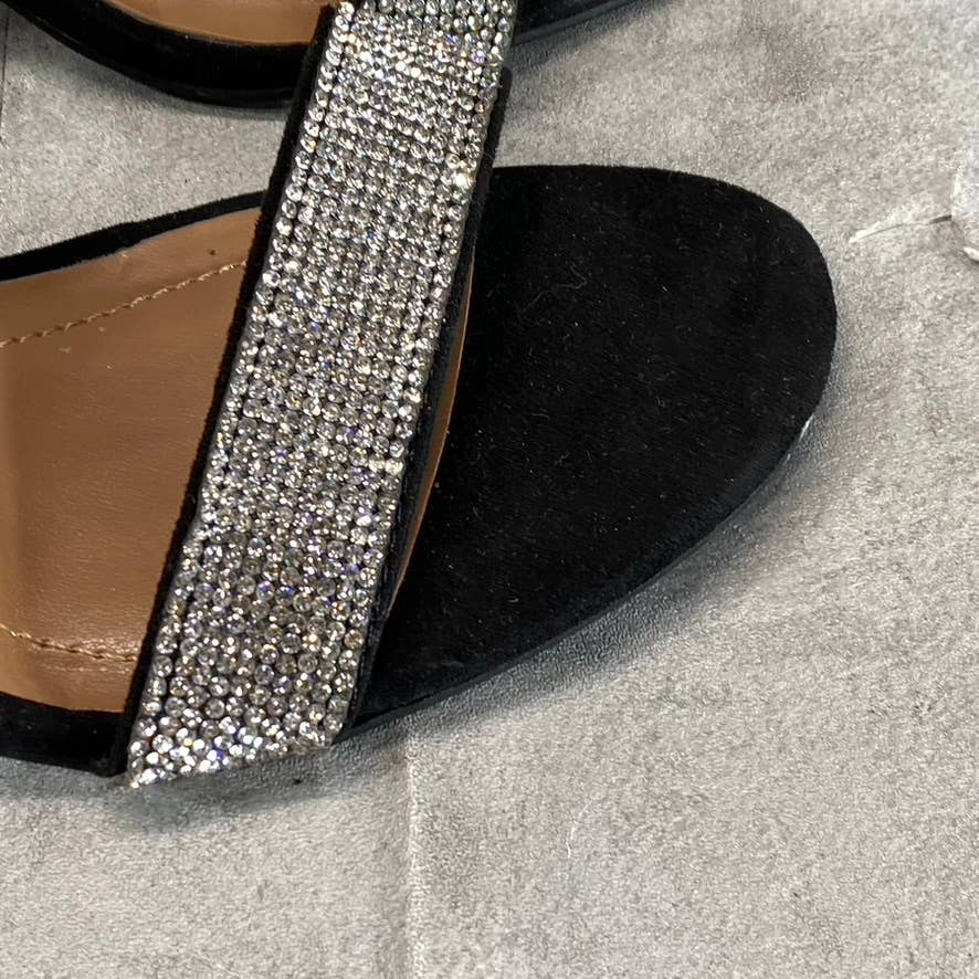 STYLE & CO Women's Black Embellished Phillyis Two-Piece Evening Sandals SZ 6.5