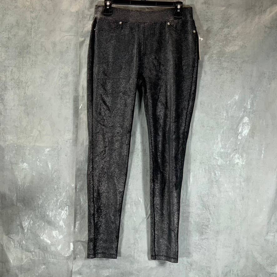 MICHAEL MICHAEL KORS Women's Petite Black Metallic Pull-On Leggings SZ P/M