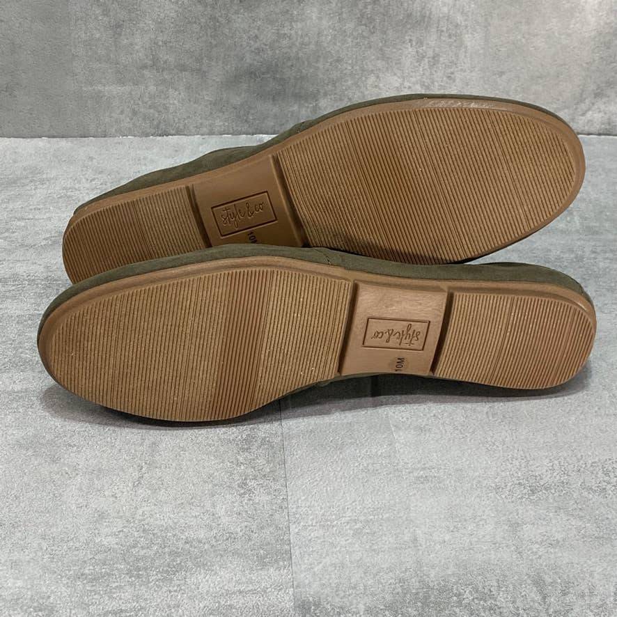 STYLE & CO. Peat Green Nixine Slip-On Flats SZ 10