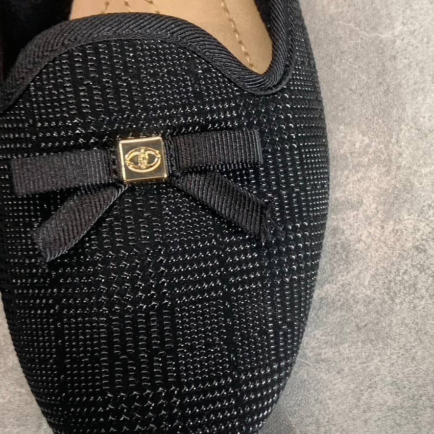 CHARTER CLUB Women's Black Plaid Kimii Deconstructed Almond-Toe Slip-On Flat SZ6