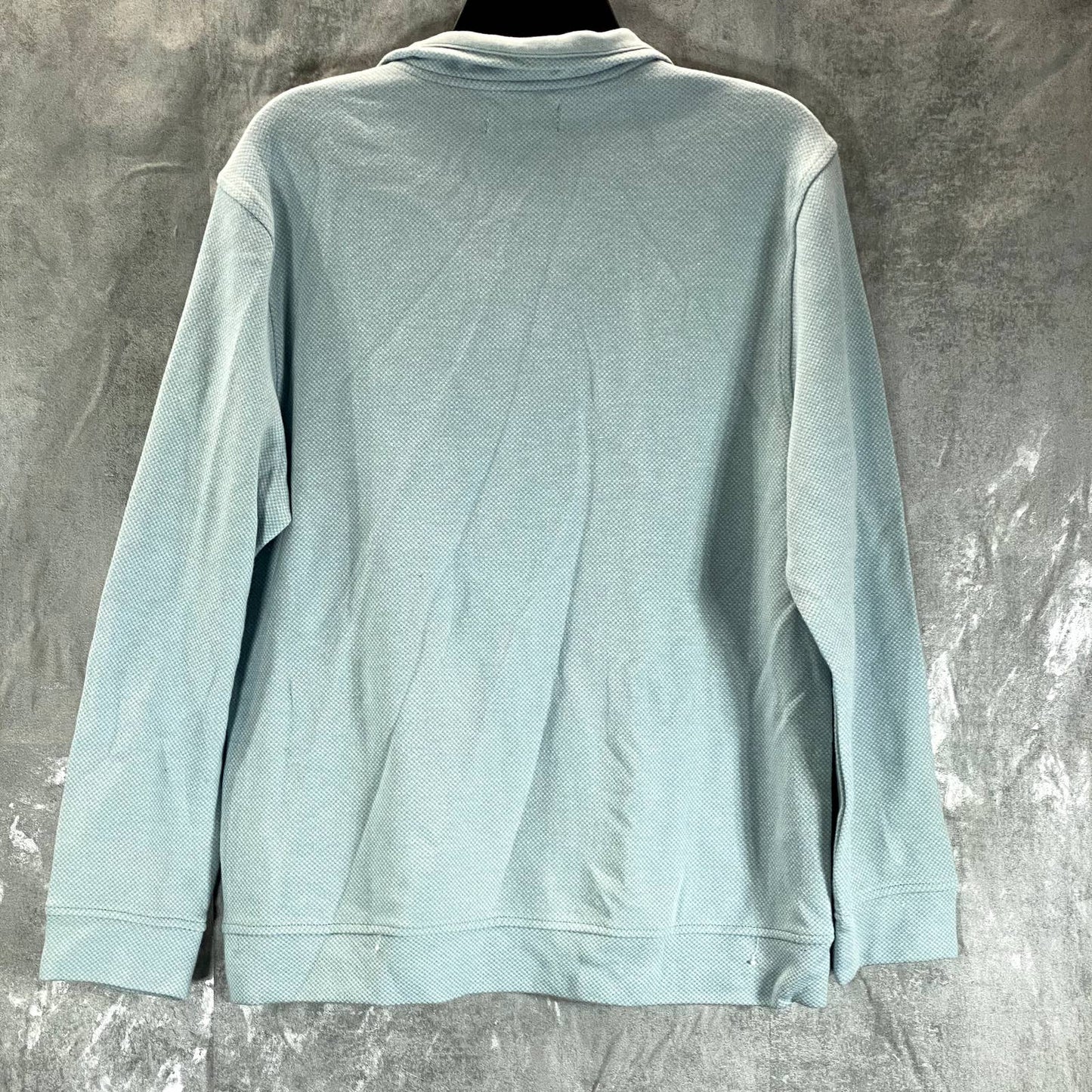CLUB ROOM Men's Pale Glass Birdseye Mock-Neck Quarter-Zip Pullover Sweater SZ M