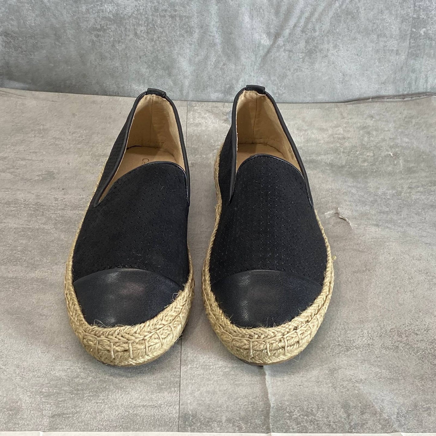 CHARTER CLUB Women's Black Jonii Perforated Slip-On Espadrille Flats SZ 8.5
