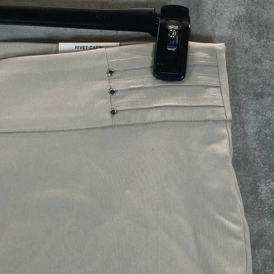 JM COLLECTION Women's Stonewall Studded Embellished Pull-On Capri Pants SZ M