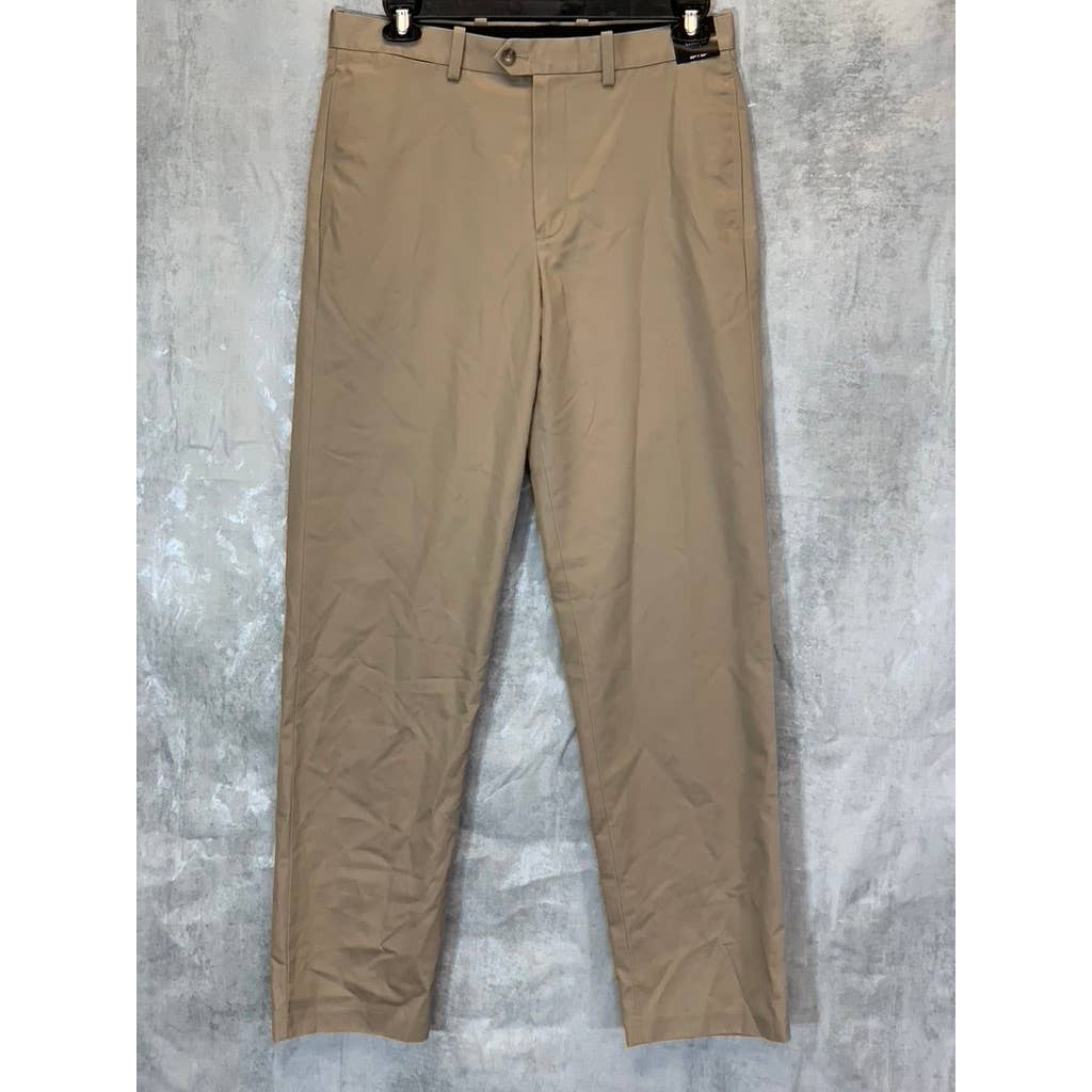 NORDSTROM Men's Tan Desert Smartcare Classic Supima Cotton Straight Leg Pants