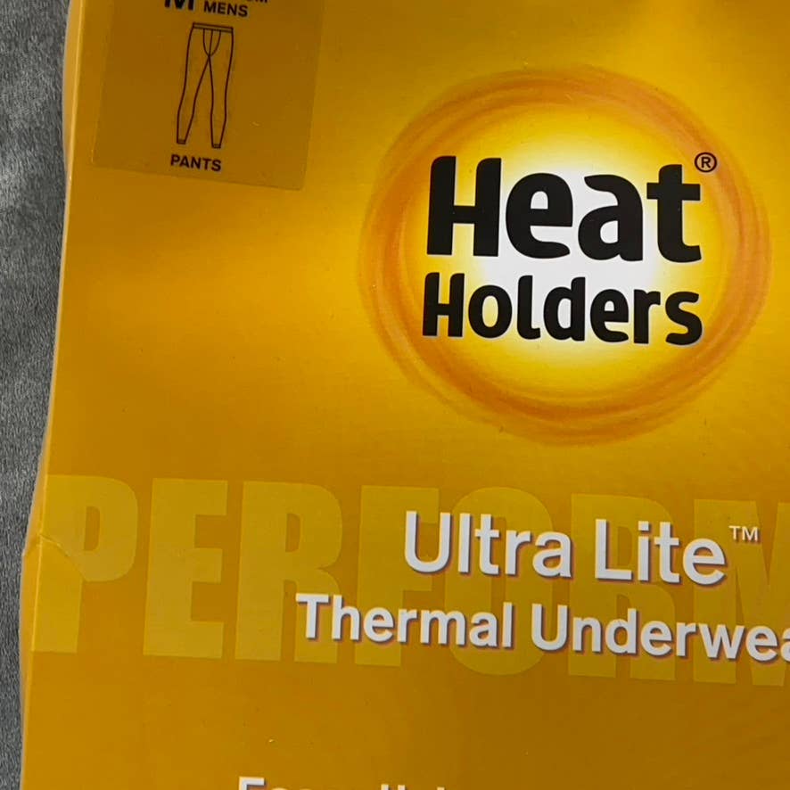 HEAT HOLDERS Men's Iron Grey Ultra Lite Stretch Thermal Pants SZ M