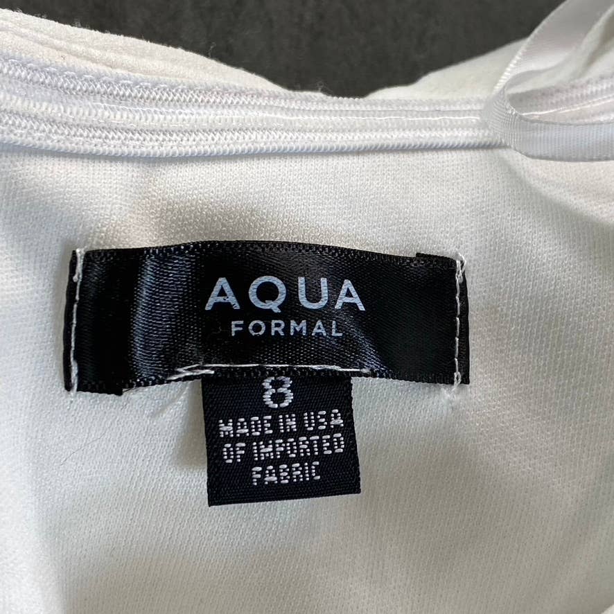 AQUA FORMAL Women's White One-Shoulder Scuba Crepe Bodycon Mini Dress SZ 8