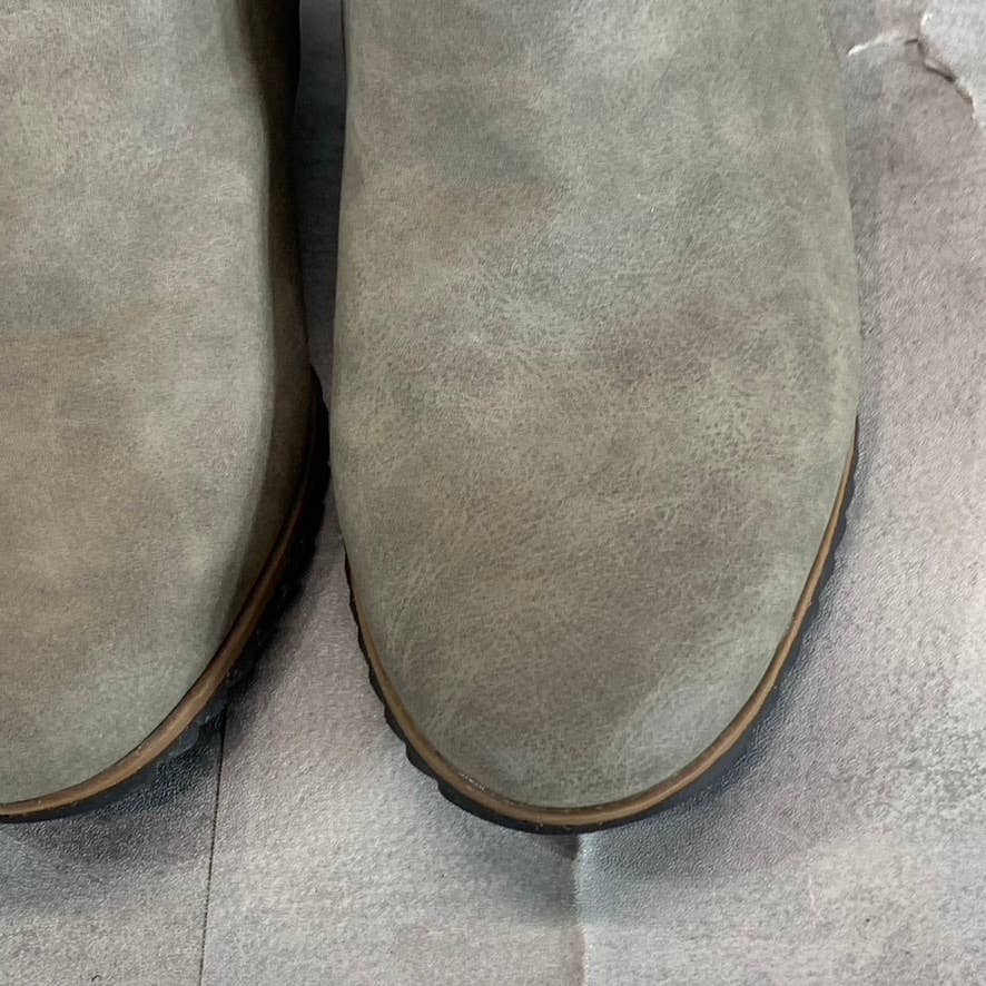SOUL NATURALIZER Women's Light Grey Haley Round-Toe Side-Zip Wedge Booties SZ6.5