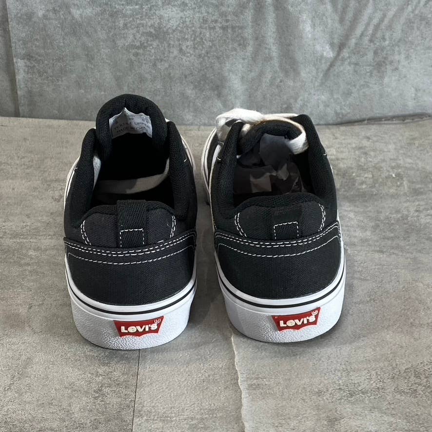 LEVI'S Women's Black/White Naya Court Canvas Ultra Suede Skate Sneakers SZ 8