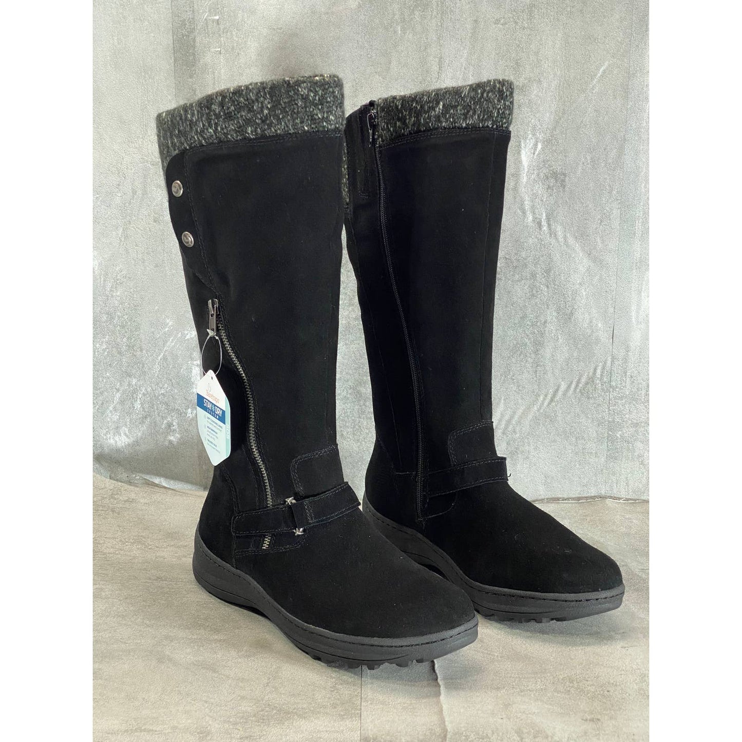 BARETRAPS Women's Black Adele Water Resistant Tall Pull-On Boots SZ 11