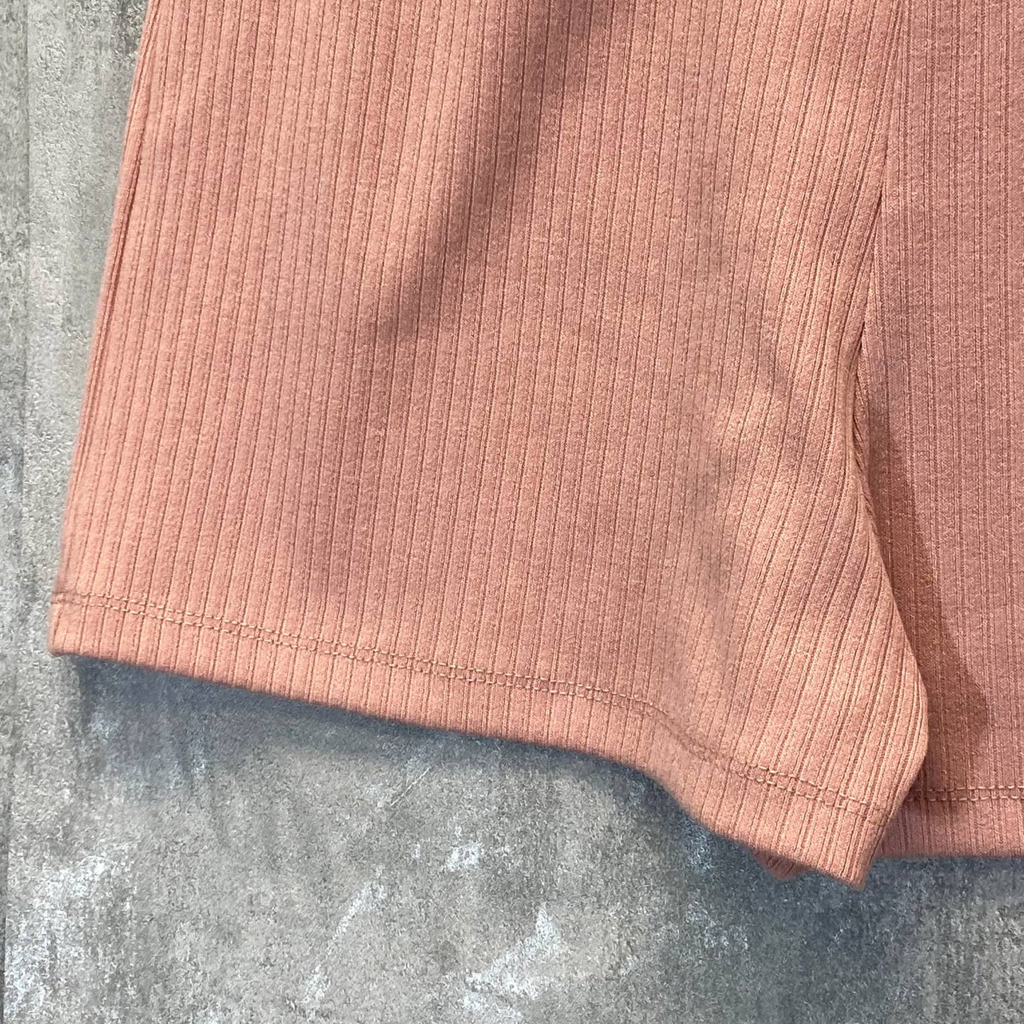 ELODIE Women's Peach Rib Knit Elastic High-Rise Waistband Pull-On Shorts SZ XS