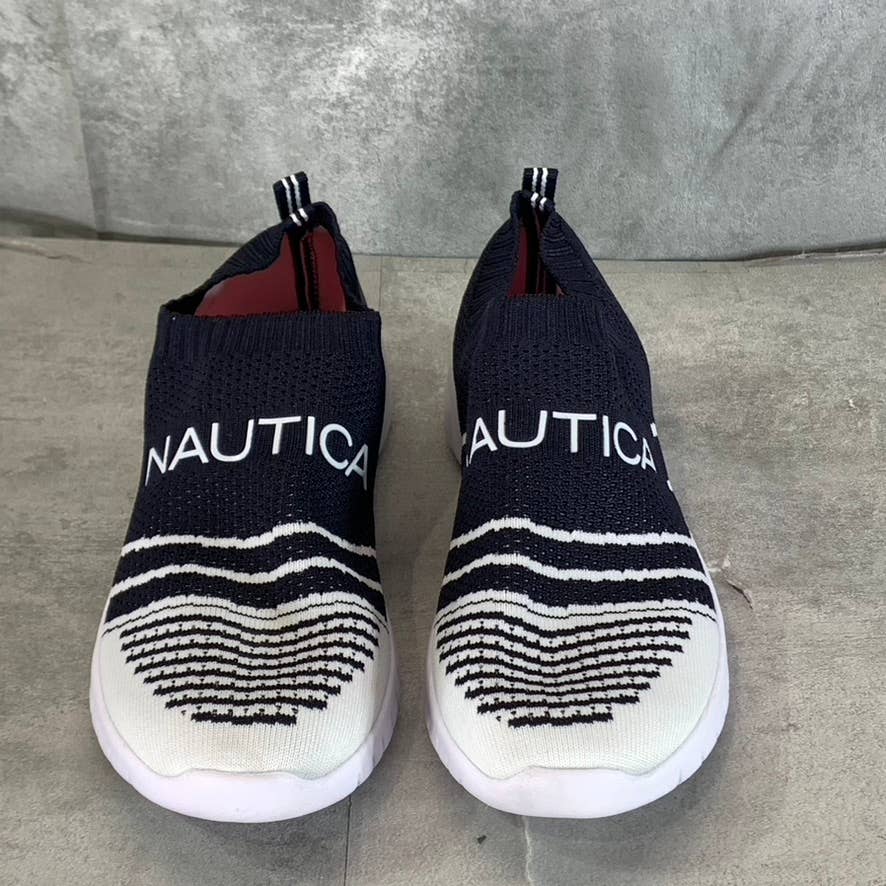 NAUTICA Women's Navy Mesh Fabric Addin Round-Toe Slip-On Joggers SZ 7.5