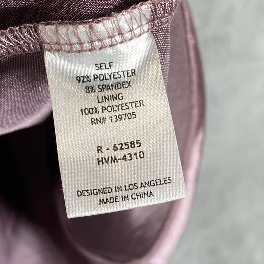 EMERALD SUNDAE Juniors' Purple Satin Ruched Asymmetrical Bodycon Mini Dress SZ S