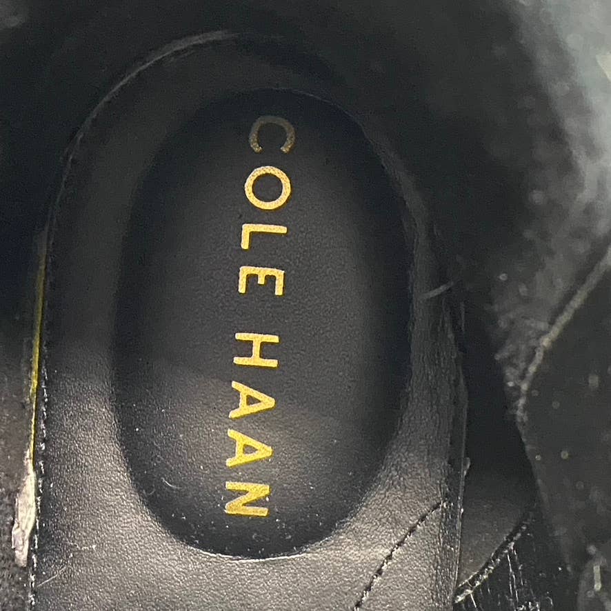 COLE HAAN Women's Black Leather Camea Waterproof Lace-Up Combat Boots SZ 7.5
